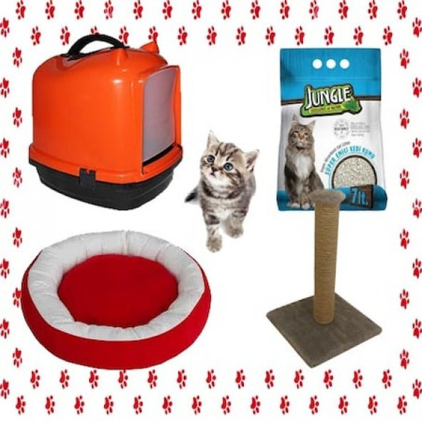 Kedi Tuvalet Seti ve İhtiyaçları 4lü Paket+HEDİYELİ-PKT-8