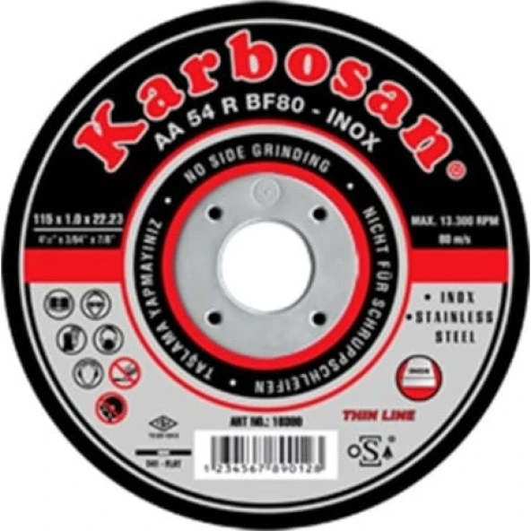 KARBOSAN 115 x 1 İnox Kesme Taşı (5 ADET) - 2
