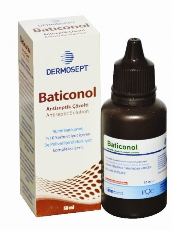 Baticon-Batikon-Baticonol Antiseptic Çözelti 100 ml DERMOSEPT marka 5 ADET