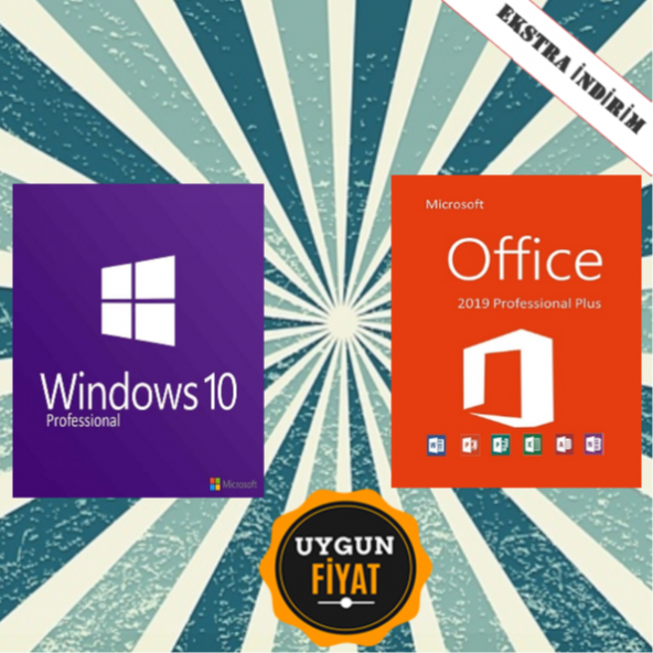 Windows 10 Pro+Microsoft Office 2019 Pro Lisans Anahtarı