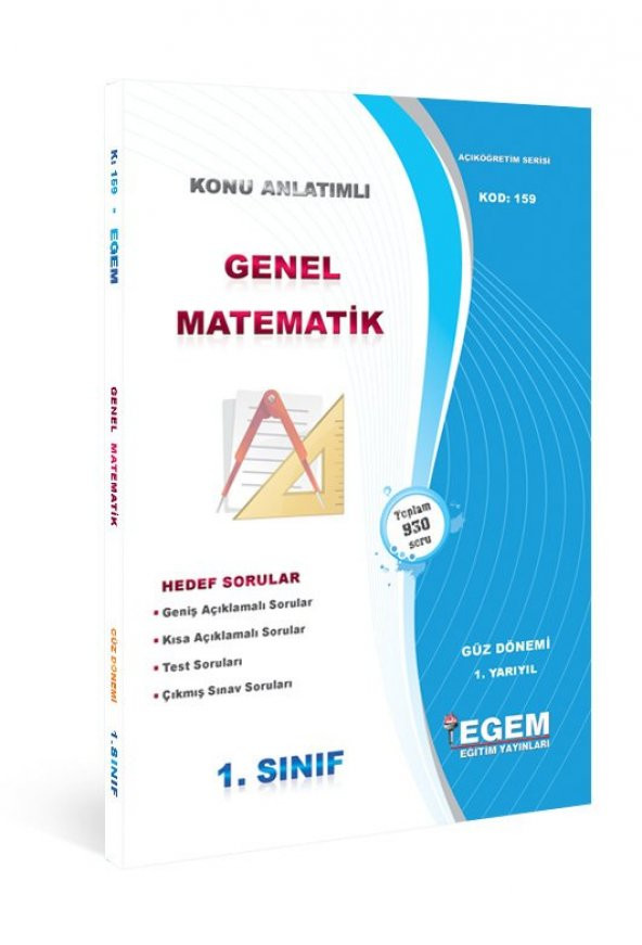 Aöf  Genel Matematik  1. Sınıf Güz Dönemi Konu Anlatımlı Soru Kitabı Tek EGEM YAYINLARI
