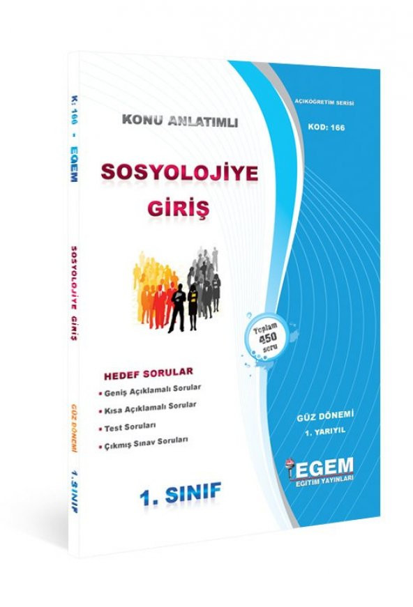 Aöf Sosyolojiye Giriş  1. Sınıf  Güz Dönemi Konu Anlatımlı Soru Kitabı Tek EGEM YAYINLARI