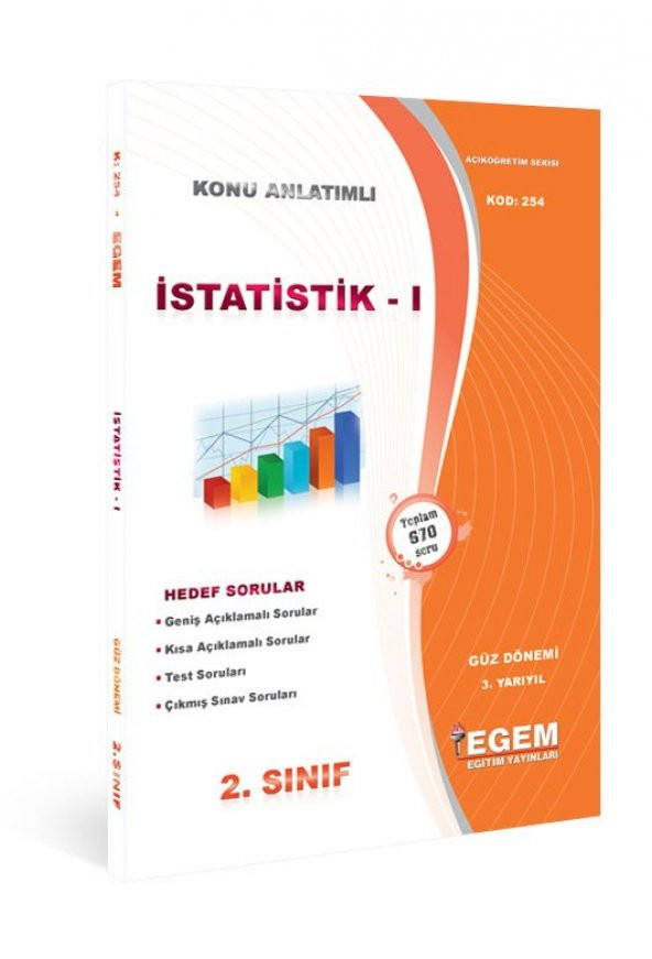 Aöf İstatistik - I 2. Sınıf Güz Dönemi Konu Anlatımlı Soru Kitabı Tek EGEM YAYINLARI