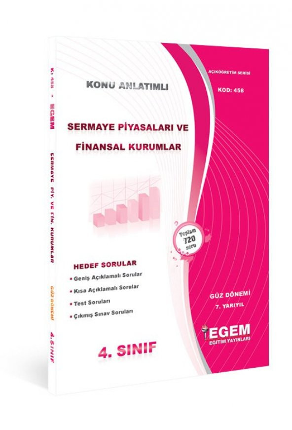 Aöf  Sermaye Piyasaları ve Finansal Kurumlar 4. Sınıf Güz Dönemi Konu Anlatımlı Soru Kitabı Tek EGEM YAYINLARI