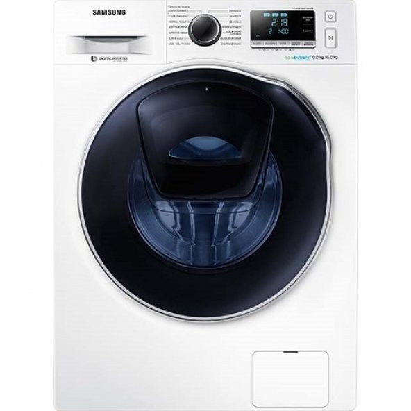 Samsung WD90K6B10OW/AH B 9 kg Yıkama/6 kg Kurutma 1400 Devir Çamaşır Makinesi