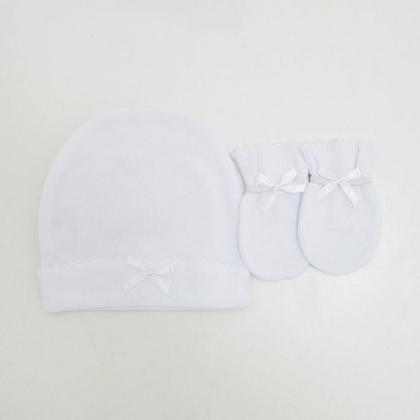 Sevi Bebe Şapka Eldiven Takımı - Beyaz