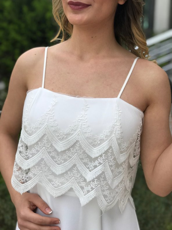 Yazlık Nikah Elbisesi - Beyaz