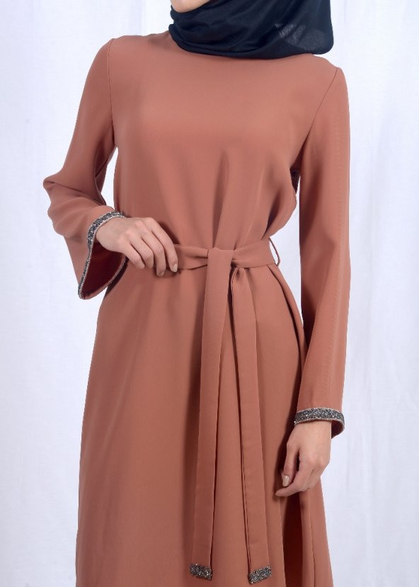 Tesettür Kahverengi Tunik - 2