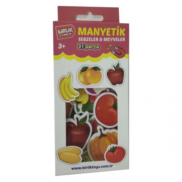Buzdolabı Magneti Manyetik 31 Parça Meyve Sebze