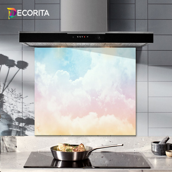 DECORITA Cam Ocak Arkası Koruyucu - Renkli Bulutlar - 2