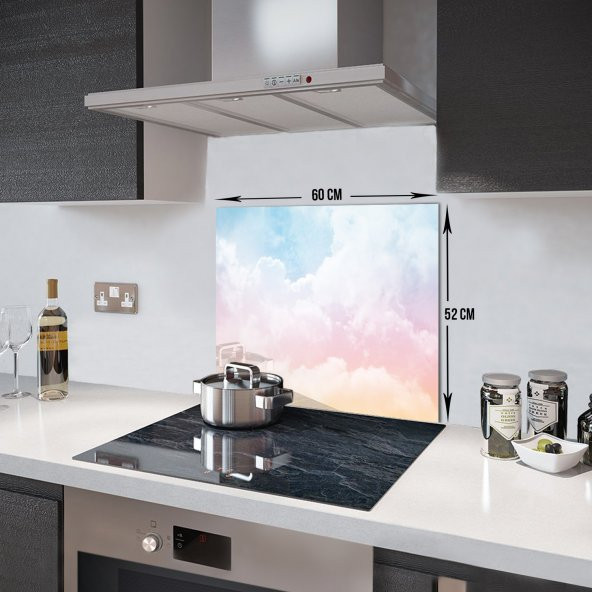 DECORITA Cam Ocak Arkası Koruyucu - Renkli Bulutlar - 4