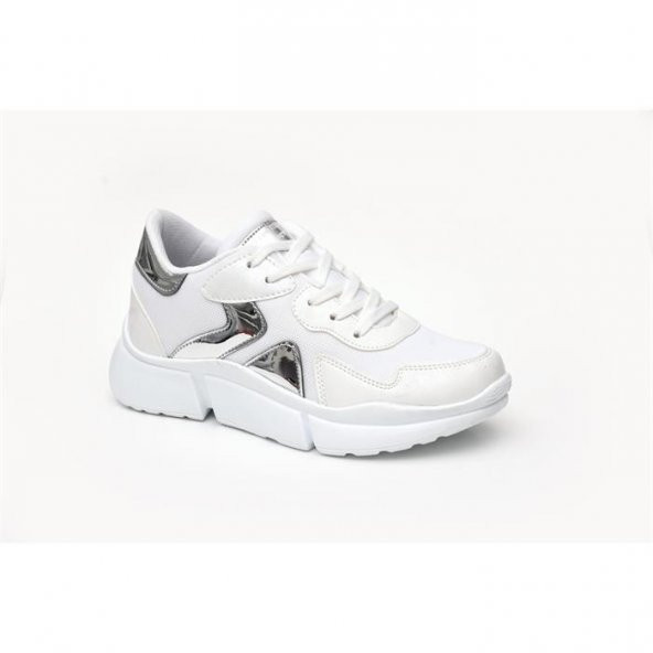 Free Marka 6050 Beyaz Gümüş Kadın Spor Ayakkabı