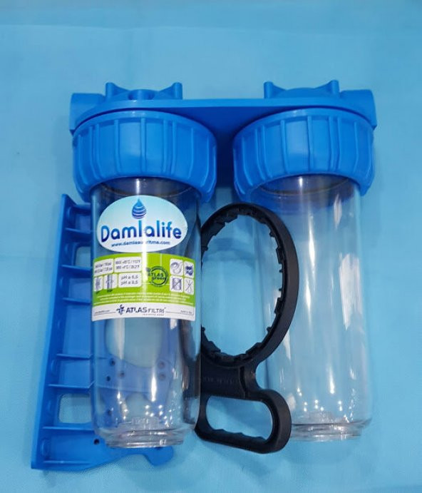 Atlas 10" Housing 2 Li Boş Filtre Kabı Bina Girişi ve Kuyu Suyu - Resim 4