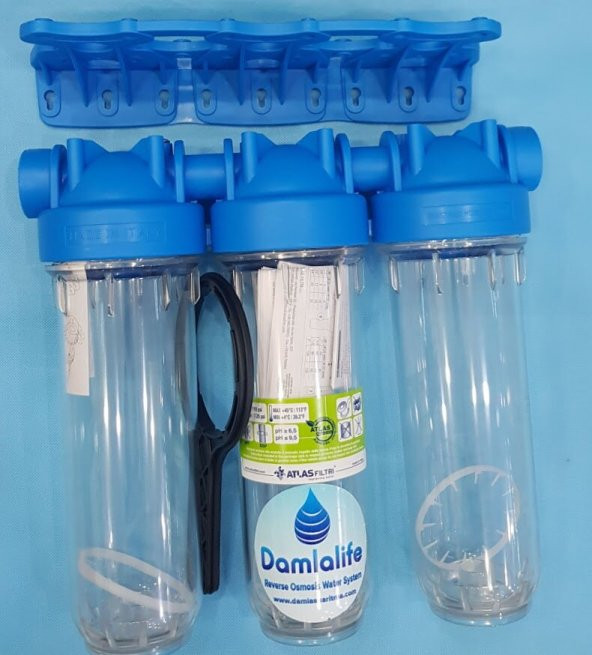 Atlas 10" Housing 3 Lü Boş Filtre Kabı Bina Girişi ve Kuyu Suyu - Resim 7