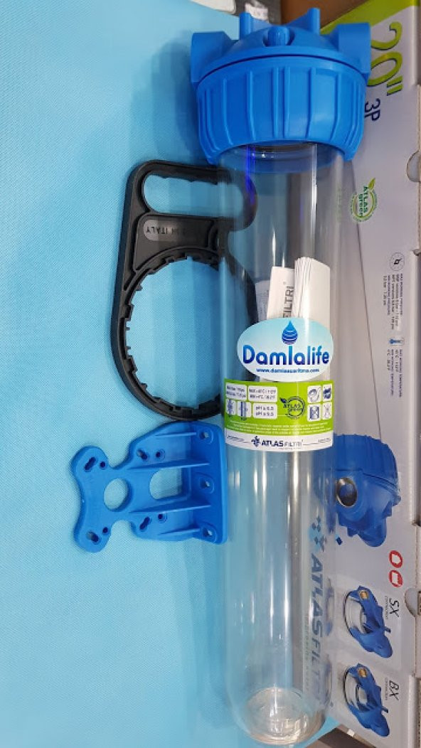 Atlas 20" Housing Tekli Boş Filtre Kabı Bina Girişi ve Kuyu Suyu - Resim 3