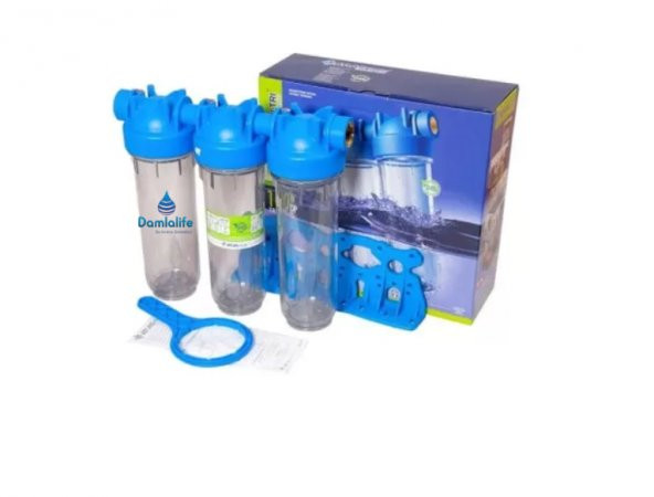 Atlas 10" Housing 3 Lü Boş Filtre Kabı Bina Girişi ve Kuyu Suyu - Resim 4