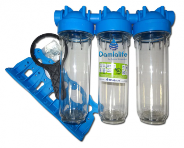 Atlas 10" Housing 3 Lü Boş Filtre Kabı Bina Girişi ve Kuyu Suyu - Resim 5