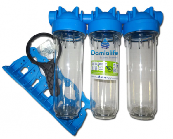 Atlas 10" Housing 3 Lü Boş Filtre Kabı Bina Girişi ve Kuyu Suyu - Resim 6