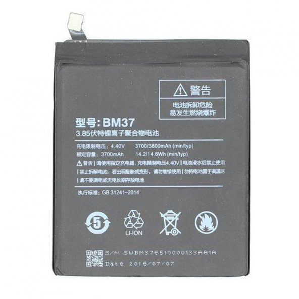 Xiaomi Mi 5S Plus BM37 Batarya Pil A++ Lityum Polimer  Pil