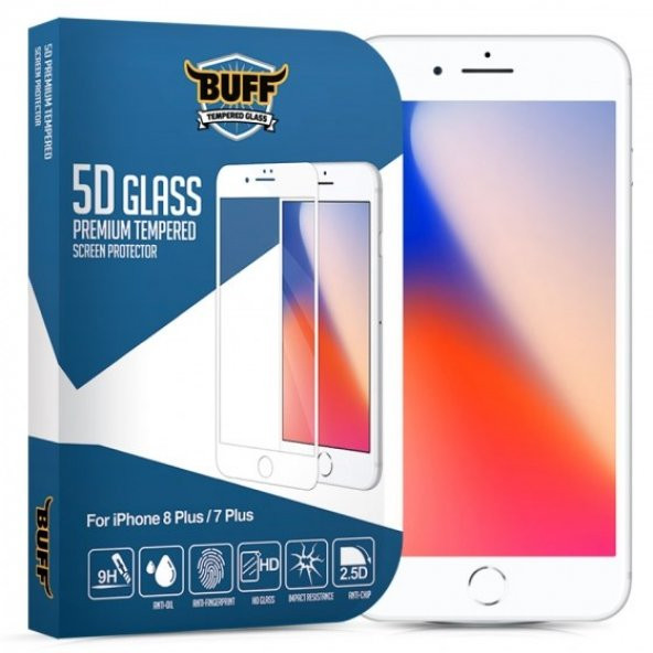 Buff iPhone 8 Plus / 7 Plus - 5D Glass Ekran Koruyucu - 2