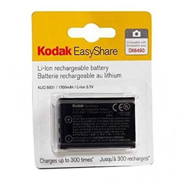 Kodak KLIC-5001 Batarya Pil EasyShare P850, P880, Z760, DX649
