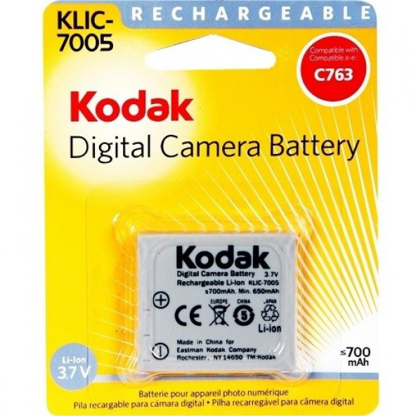 Kodak KLIC-7005 Kamera Batarya Pil 700mAh C763