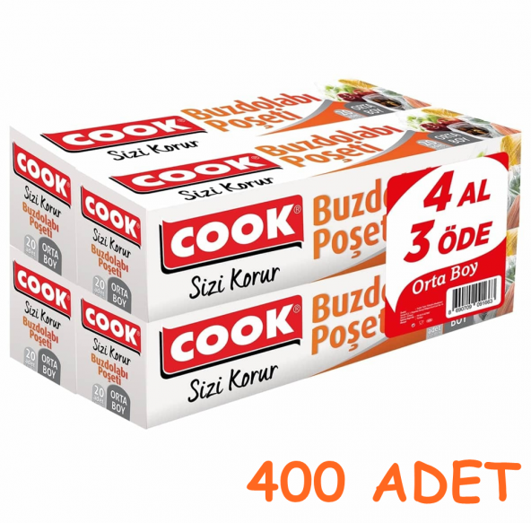 COOK Buzdolabı Poşeti Orta boy 400 Adet