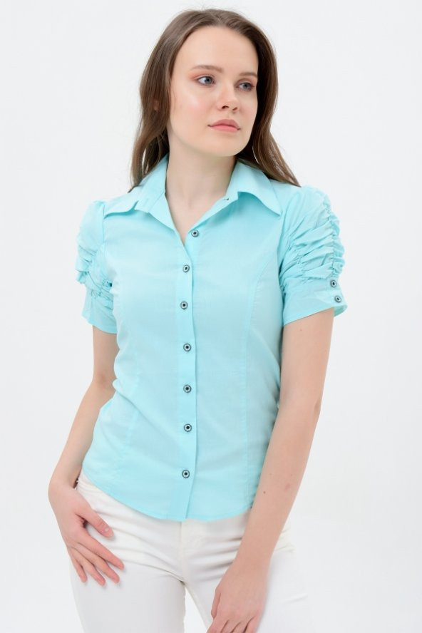 Bayan gömlek turkuaz model 595-2-.9