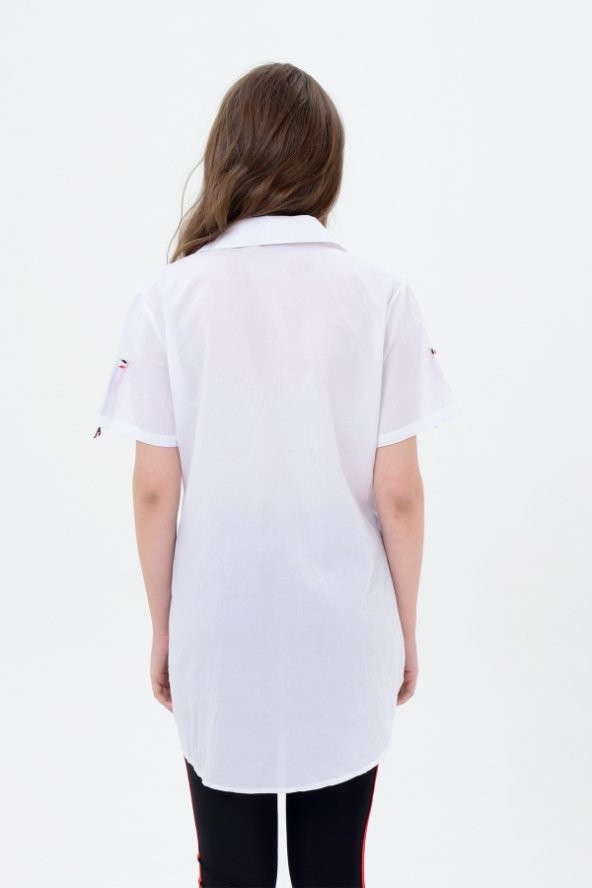 Beyaz tunik bayan gömlek 7135-2