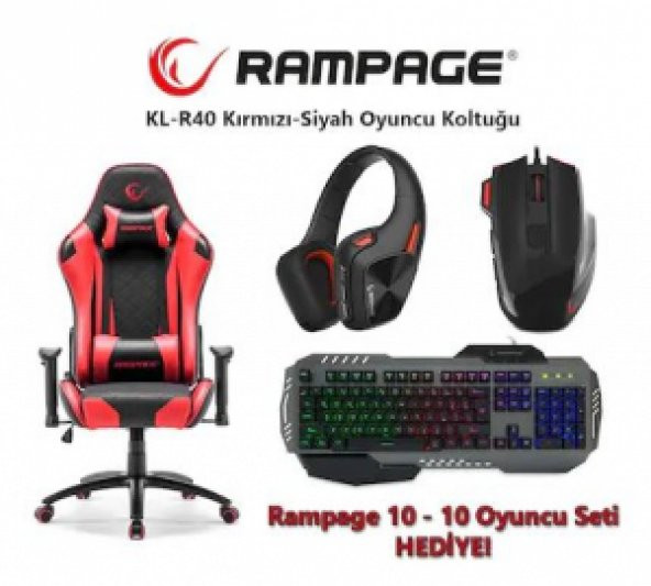 Rampage KL-R40 Throne Oyuncu Koltuğu + Rampage Oyuncu Seti HEDİYE