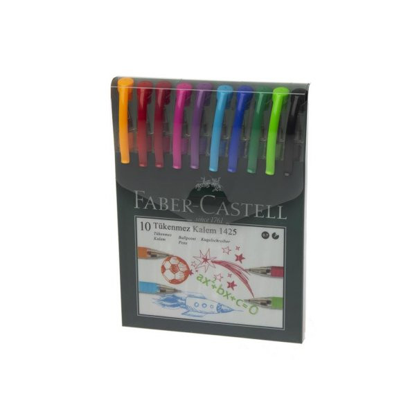 Faber Castell 10 Renk Tükenmez Kalem Ailesi 12 li