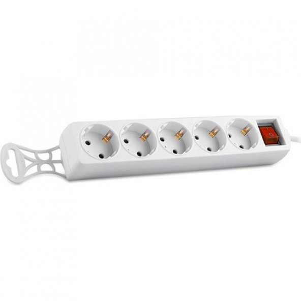 S-link SKT-G05 Tam Bakır 5li Kablolu Çocuk Koruma Beyaz Grup Priz - 2