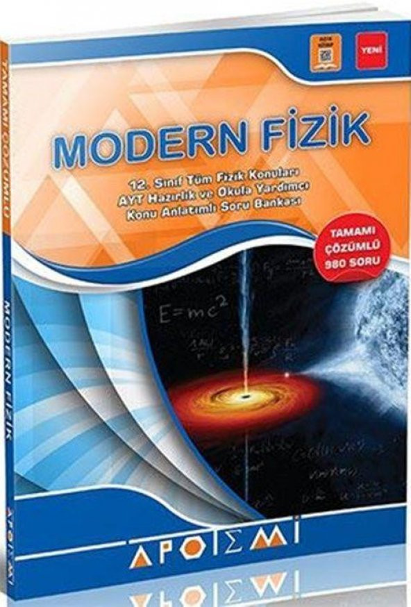 Apotemi Yayınları Ayt Modern Fizik Konu Anlatımlı Soru Bankası Yeni 2021