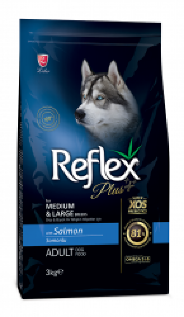 Reflex plus medium&large somonlu köpek maması 3 kg