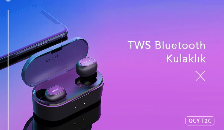 QCY T2C TWS Mini Çift V5.0 Bluetooth  Kablosuz Kulaklık