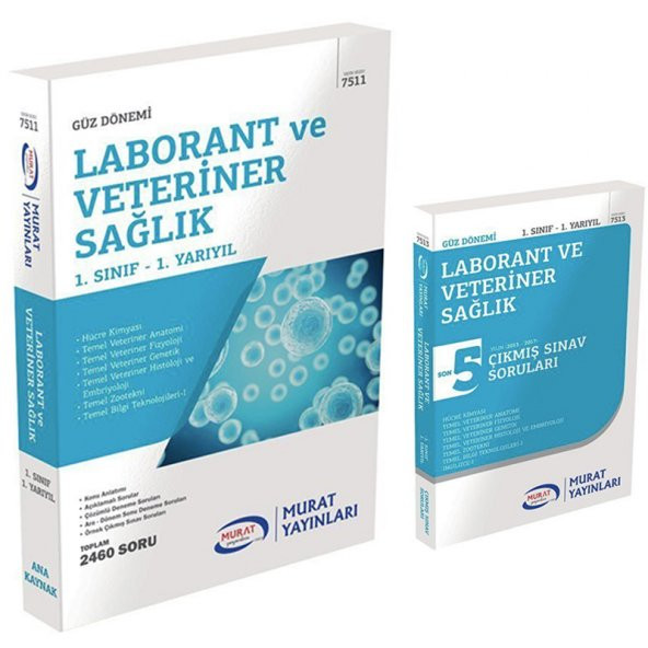 MURAT YAYINLARI Laborant ve Veteriner Sağlık 1.Sınıf 1.Yarıyıl güz dön.set konu anlatımı ve çıkmış sorular(6yıl)