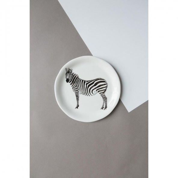Zebra Desenli Seramik Tatlı-Kahvaltılık Tabağı