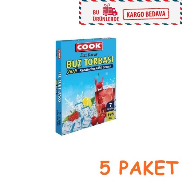 Buz Torbası Cook 5 Paket (35 Adet Buz Torbası)