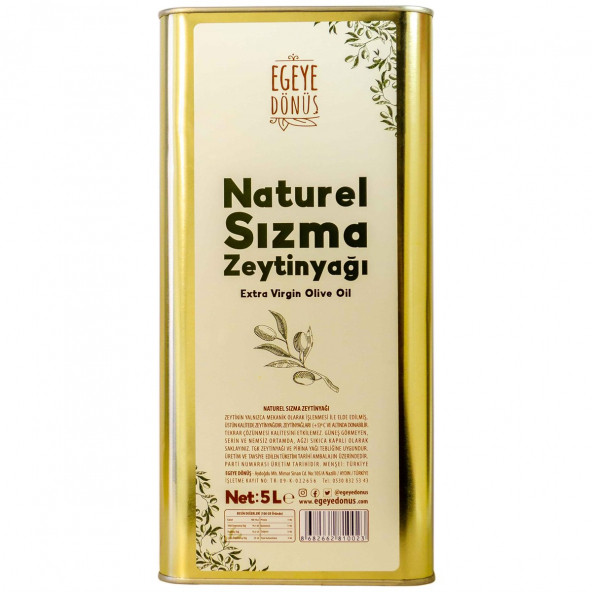 Naturel Sızma Yeni Mahsül Zeytinyağı Teneke - 5 Lt.