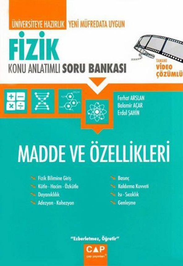 Çap Yayınları Fizik Madde Ve Özellikleri Tamamı Video Çözümlü Yen