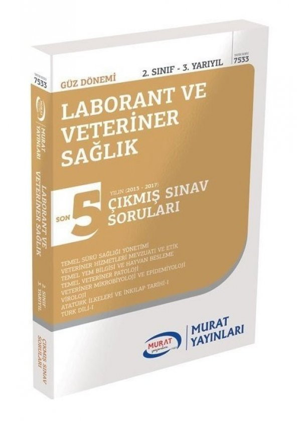 MURAT YAYINLARI Laborant ve Veteriner Sağlık 2. Sınıf güz çıkmış sorular