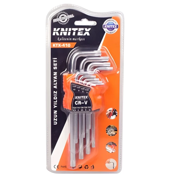 Knitex KTX-410 Alyan Anahtarı Uzun Yıldız