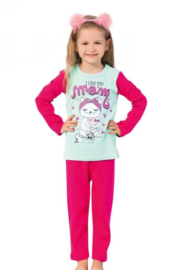 Kız Çocuk Uzun Kol Pijama Takımı