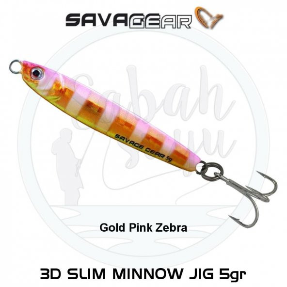 Savage Gear 3D Slim Minnow Baby Jig 5g 4.6cm Gold Pink Zebra