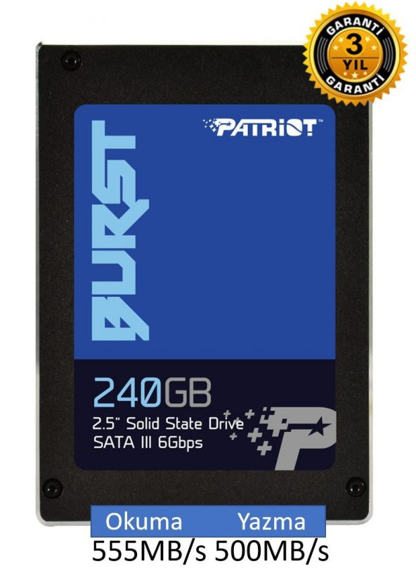 Patriot Burst  240GB SATA3 550-500MB/s Gaming SSD 2.5inch (PBU240GS25SSDR)