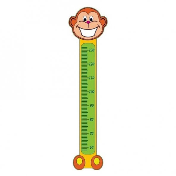 Maymun Boy Cetveli 60-130cm ölçer Anaokulu Kreş Çocuk Boy Ölçer