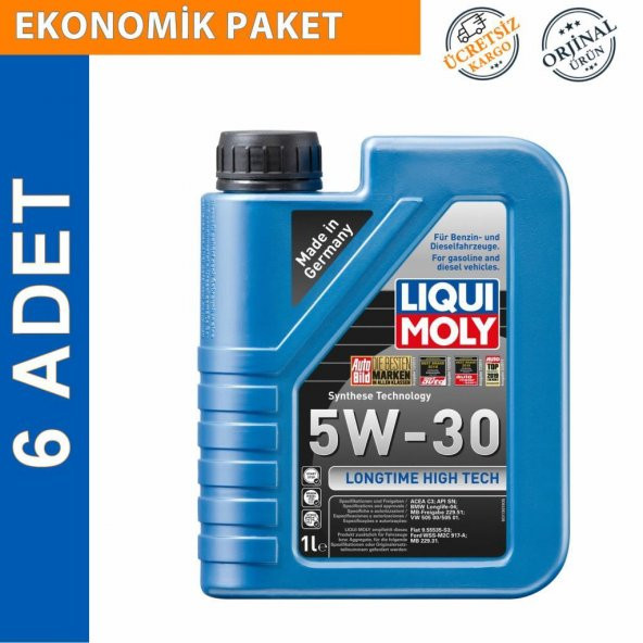 Liqui Moly Longtime High Tech 5W-30 DPF Motor Yağı 1 Lt (6 Adet) (9506)