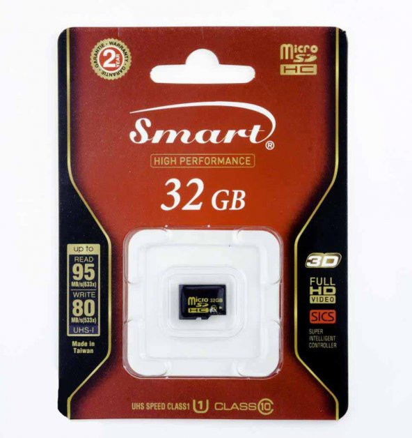 Micro SD 32GB Hafıza Kartı Class10 95MB/s Smart HIZLI AKTARIM