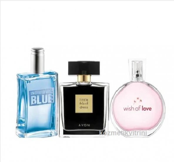 Avon INDIVIDUAL BLUE Erkek Parfüm+LITTLE BLACK +WISH OF LOVE