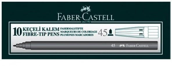 Faber-Castell Keçeli Kalem, Siyah 10lu